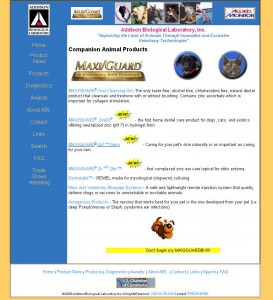 The old Addison Labs website