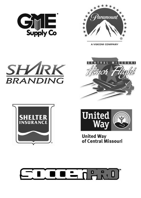 GME Supply, Paramount, Shark Branding, Honor Flight, Shelter Insurance, United Way, SoccerPro