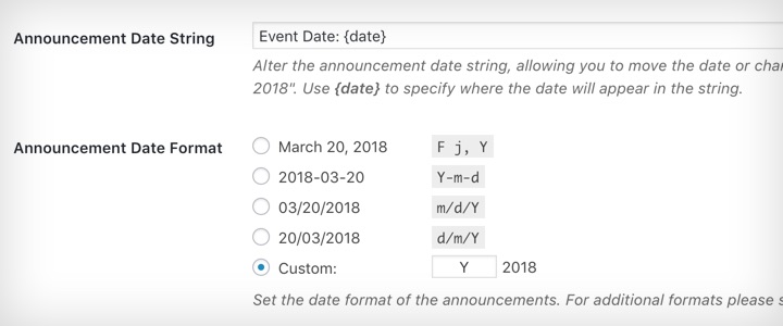 Date formats